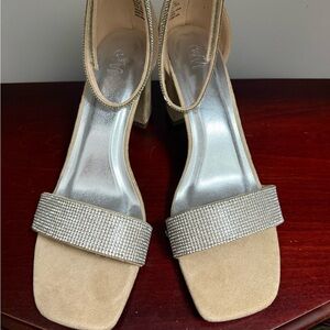 Elegant Tan and Silver Women's Sandals